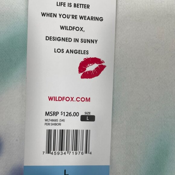 Wildfox NEW women's French Terry Relaxed Fit Tie-Dye Hoodie Peri Shibori Size L - Picture 6 of 10